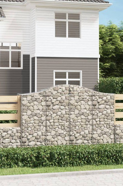 vidaXL 3145688 - Arched Gabion Baskets 8 pcs 200x50x140/160 cm Galvanised Iron