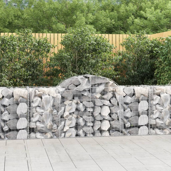vidaXL 3146311 - Arched Gabion Baskets 14 pcs 200x50x80/100 cm Galvanised Iron