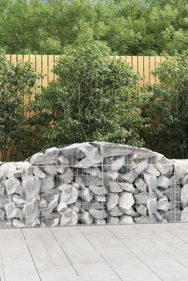 vidaXL 3146675 - Arched Gabion Baskets 12 pcs 300x50x60/80 cm Galvanised Iron