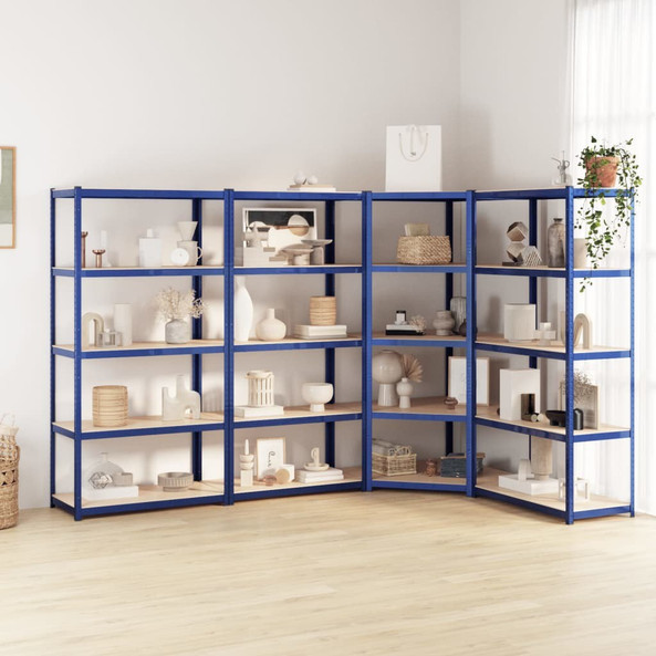vidaXL 3154224 - 5-Layer Shelves 4 pcs Steel&Engineered Wood