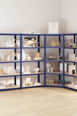 vidaXL 3154224 - 5-Layer Shelves 4 pcs Steel&Engineered Wood
