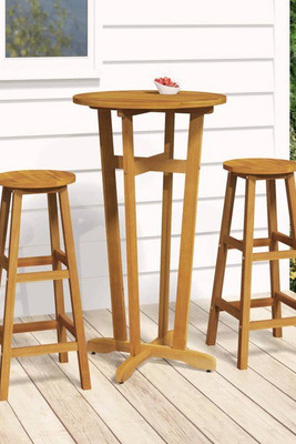 vidaXL 319698 - Garden Bar Table Ø60x105 cm Solid Wood Acacia