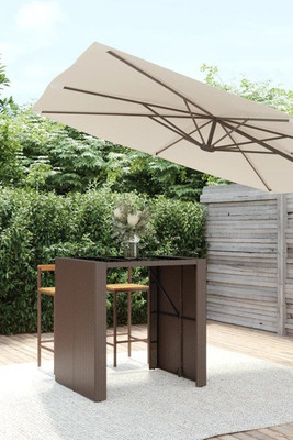 vidaXL 362593 - Bar Table with Glass Top 105x80x110 cm Poly Rattan