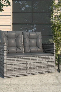 vidaXL 362319 - Garden Bench with Cushions 105 cm Poly Rattan