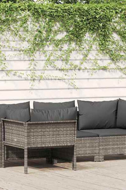 vidaXL 362688 - 4 Piece Garden Lounge Set with Cushions Poly Rattan