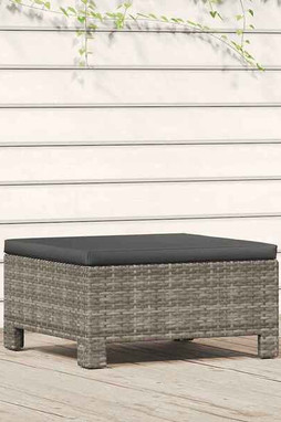 vidaXL 362695 - Garden Footrest with Cushion Poly Rattan