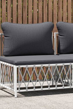 vidaXL 364139 - Garden Middle Sofa with Cushions Woven Fabric