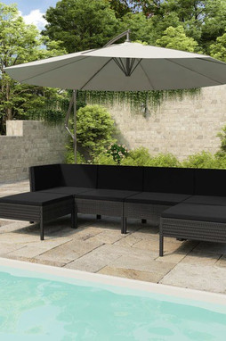 vidaXL 3056963 - 6 Piece Garden Lounge Set with Cushions Poly Rattan