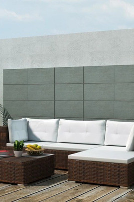 vidaXL 42099 - 5 Piece Garden Lounge Set with Cushions Poly Rattan