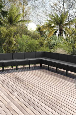 vidaXL 3094465 - 9 Piece Garden Lounge Set with Cushions Poly Rattan