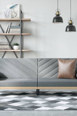 vidaXL 351931 - Sofa Bed with Armrests Light Fabric