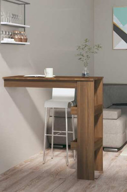 vidaXL 817224 - Table bar murale Chêne marron 102x45x103,5 cm Bois dingénierie