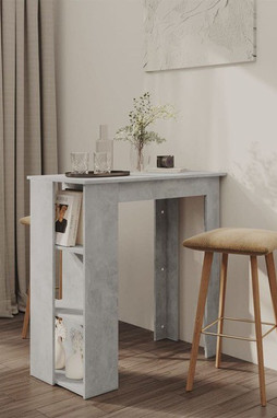 vidaXL 809462 - Table de bar avec étagère béton Bois dingénierie