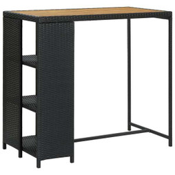 vidaXL 313478 - Table de bar avec rangement 120x60x110 cm Résine tressée