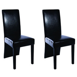 vidaXL 241887 - Chaises à manger lot de 2 noir similicuir