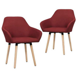 vidaXL 283467 - Chaises à manger lot de 2 rouge bordeaux tissu