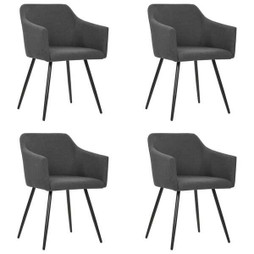 vidaXL 3065672 - Chaises à manger lot de 4 gris foncé tissu