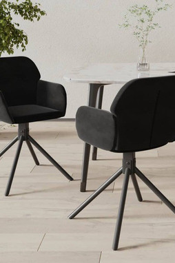 vidaXL 344746 - Chaises pivotantes à manger lot de 2 Velours