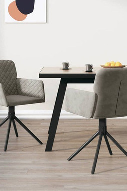 vidaXL 344790 - Chaises pivotantes à manger lot de 2 clair Velours