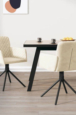 vidaXL 344799 - Chaises pivotantes à manger lot de 2 Velours