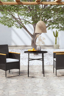 vidaXL 3098025 - Ensemble à manger de jardin 3 pcs Résine tressée