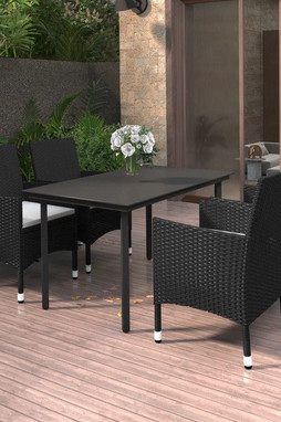 vidaXL 3099681 - Ensemble à manger de jardin coussins 5 pcs Résine tressée Verre