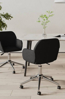 vidaXL 3103094 - Chaises pivotantes à manger lot de 2 Tissu