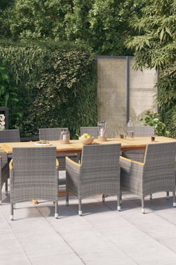 vidaXL 3103593 - Ensemble à manger de jardin 11 pcs avec coussins