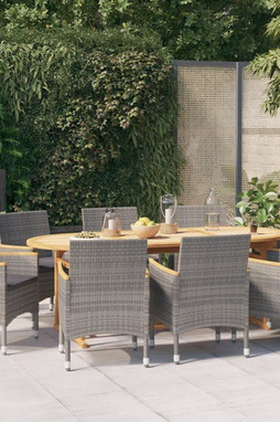 vidaXL 3103601 - Ensemble à manger de jardin 9 pcs avec coussins