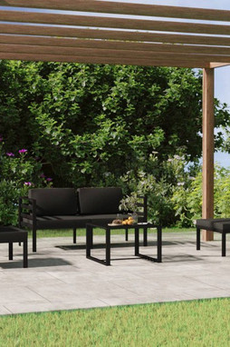 vidaXL 3107788 - Salon de jardin 5 pcs avec coussins Aluminium