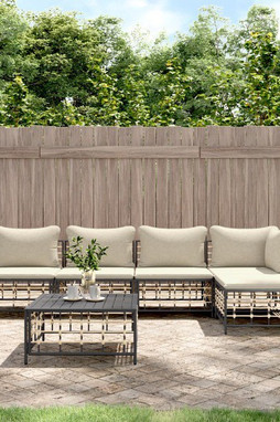 vidaXL 3186736 - Salon de jardin 6 pcs avec coussins anthracite résine tressée