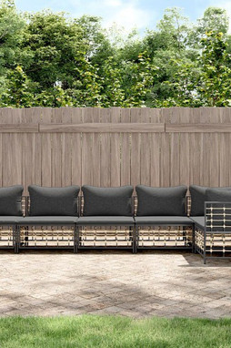 vidaXL 3186755 - Salon de jardin 6 pcs avec coussins anthracite résine tressée