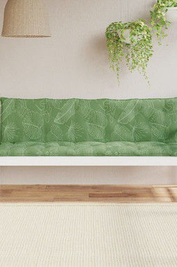 vidaXL 361732 - Garden Bench Cushions 2 pcs Leaf Pattern Oxford Fabric