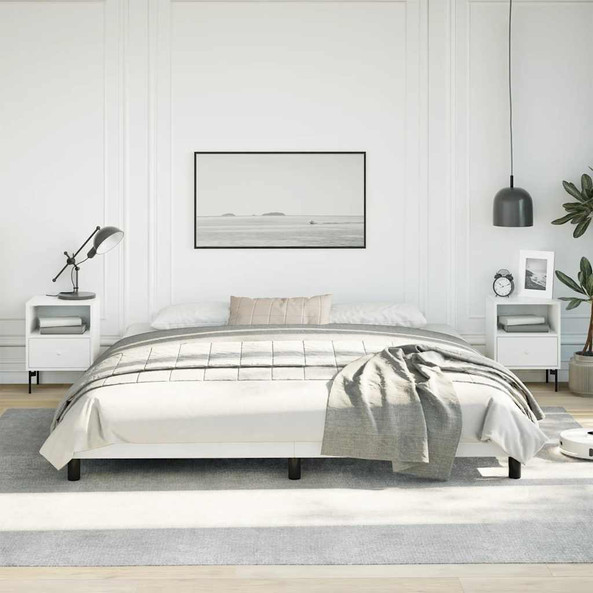 vidaXL 346937 - Cadre de lit blanc 193x203 cm similicuir