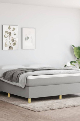 vidaXL 3121005 - Bed Frame without Mattress Light King Fabric (US Only)