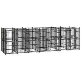 vidaXL 3097942 - Outdoor Dog Kennel Steel 12.9 m²
