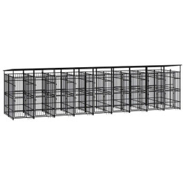 vidaXL 3097954 - Outdoor Dog Kennel with Roof Steel 16.59 m²