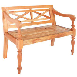 vidaXL 246967 - Banc Batavia 98 cm Bois dacajou massif Marron clair