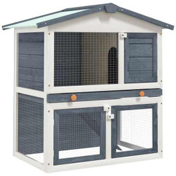 vidaXL 170837 - Clapier dextérieur 3 portes Bois