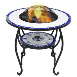 vidaXL 46724 - Mosaic Fire Pit Table and White 68 cm Ceramic