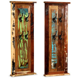 vidaXL 244588 - Porte-manteau 2 pcs Bois de récupération massif 38x100 cm