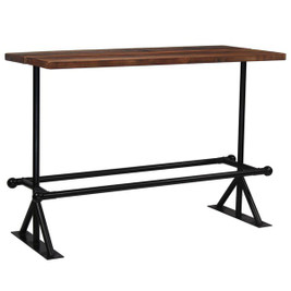 vidaXL 245384 - Bar Table Solid Reclaimed Wood Dark 150x70x107 cm