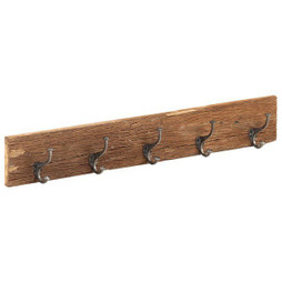 vidaXL 321950 - Cintre de couloir et 5 crochets 100x2,5x15 cm Bois récupération