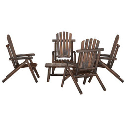 vidaXL 3185520 - 5 Piece Garden Lounge Set Solid Wood Spruce
