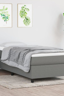 vidaXL 3144459 - Box Spring Bed with Mattress Dark 100x203 cm Twin XL Fabric