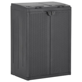 vidaXL 151224 - Trash Bin with 2 Doors 65x45x88 cm PP