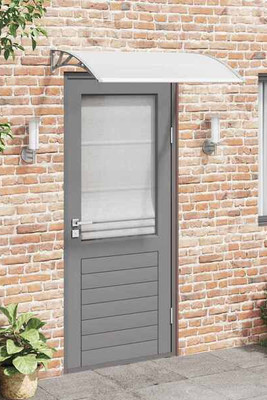 vidaXL 144818 - Door Canopy Grey and Transparent 120x75 cm PC