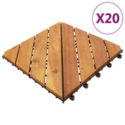 vidaXL 3114666 - Tuiles de terrasse 20 pcs Marron 30x30 cm Bois massif dacacia