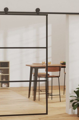 vidaXL 151010 - Porte coulissante Verre ESG et aluminium 102x205 cm