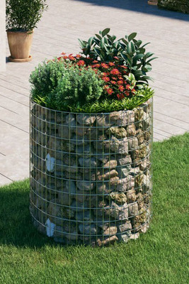 vidaXL 152018 - Circular Gabion Pole Galvanised Steel Ø100x100 cm